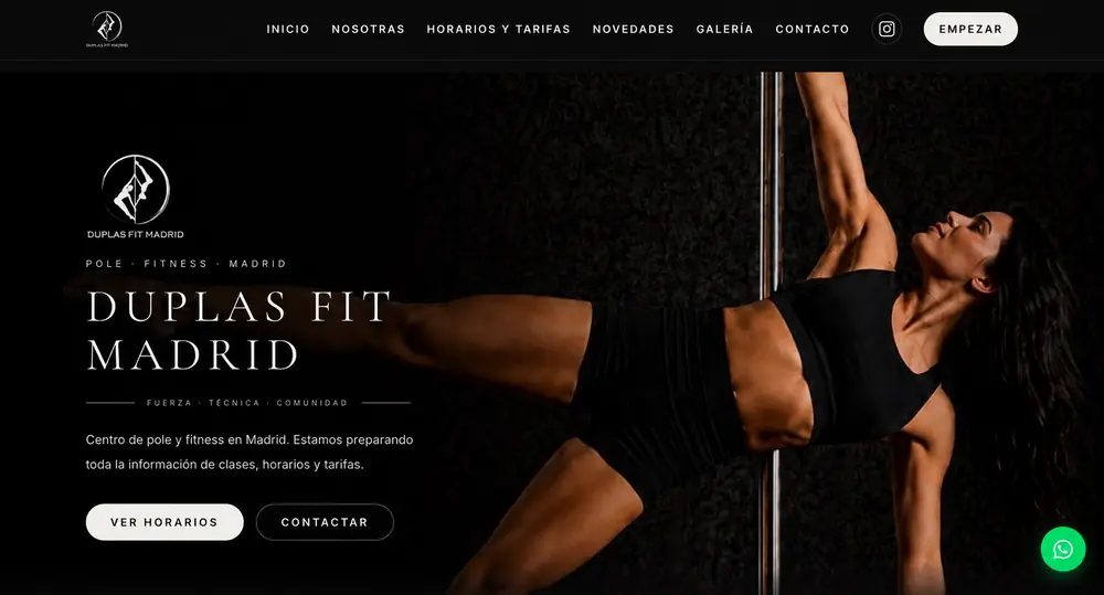 Portada de la web de Duplas Fit Madrid
